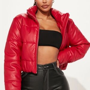 Women's Red Puffer Jacket